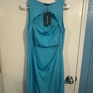 PrettyLittleThing Turquoise Backless Dress